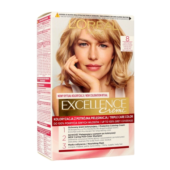 Loreal Excellence Creme Krem koloryzujący 8 Jasny Blond  1op.