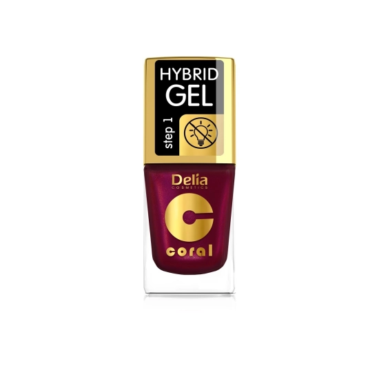 DELIA LAKIER CORAL HYBRID GEL 61 PERŁOWA MALINA&