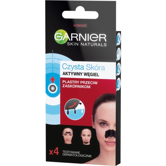 Garnier Skin Naturals Czysta Skóra Aktywny Węgiel Plastry przeciw zaskórnikom 1op.-4szt