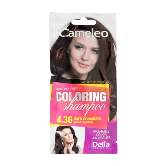 Delia Cosmetics Cameleo Szampon koloryzujący nr 4.36 Gorzka Czekolada  1szt