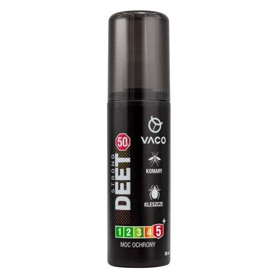 VACO STRONG 50 Płyn na kleszcze, komary i meszki DEET 50% + Geraniol - 80 ml