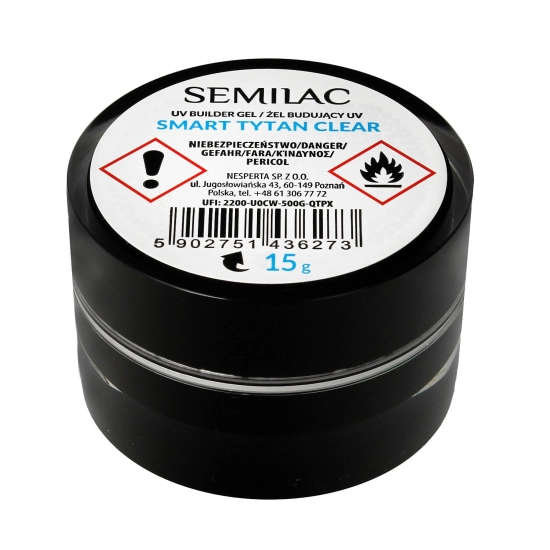 SEMILAC Smart Tytan Żel UV budujący do paznokci - clear  15ml