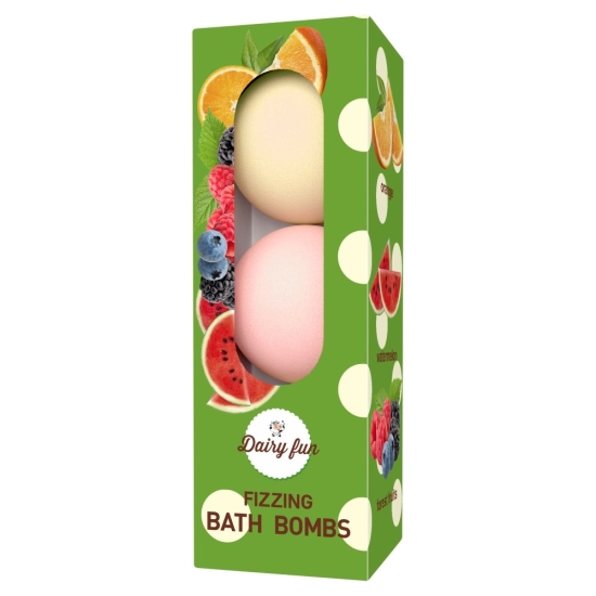 Dairy Fun Musujące Kule do kąpieli - Arbuz,Owoce Leśne i Pomarańcza  1op.(3x100g)