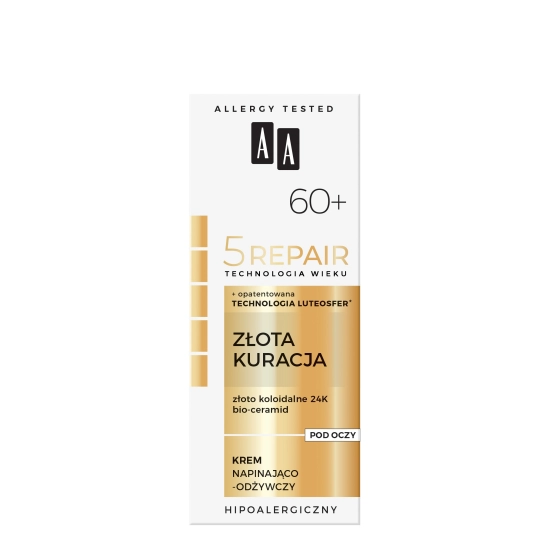 AA Technologia Wieku 5 Repair 60+ Złota Kuracja Krem napinająco-odżywczy pod oczy 15ml