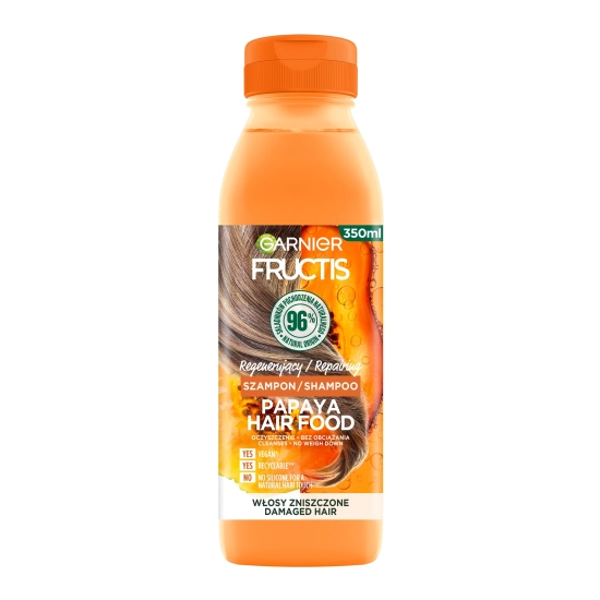Fructis Hair Food Papaya Szampon regenerujący do włosów zniszczonych 350ml