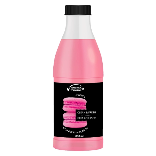 ENERGY OF VITAMINS Pianka do kąpieli Raspberry Macaron 800ml