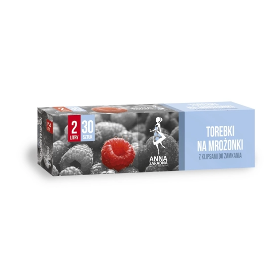 Anna Zaradna Torebki na mrożonki 2L 30 szt. z klipsami box