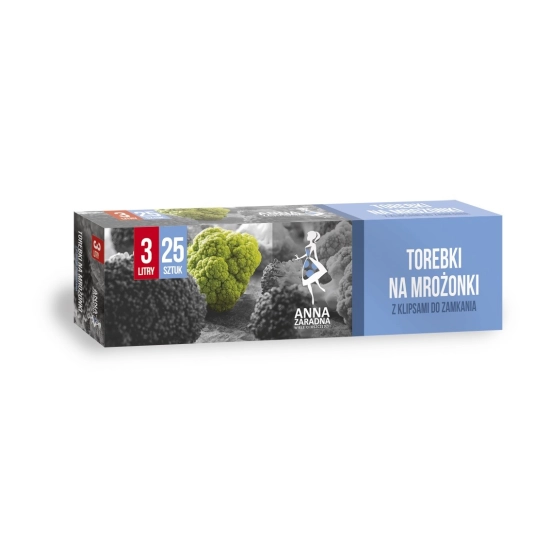 Anna Zaradna Torebki na mrożonki 3L 25 szt z klipsami box