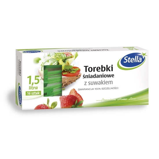 Stella Torebki śniadaniowe z suwakiem 1,5L 16szt box
