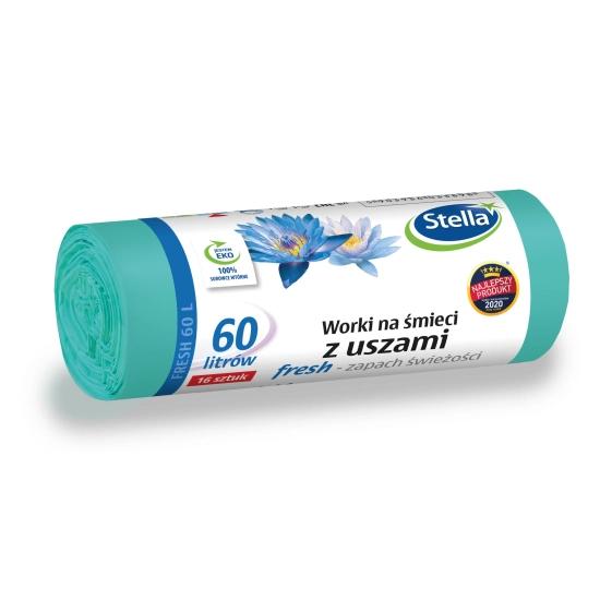 Stella Worki na śmieci z uszami FRESH - świeży zapach 60L 16szt