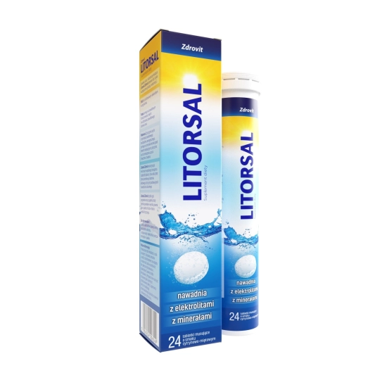 Zdrovit Tabletki musujące Litorsal - smak cytrynowo-miętowy 1op.-24szt