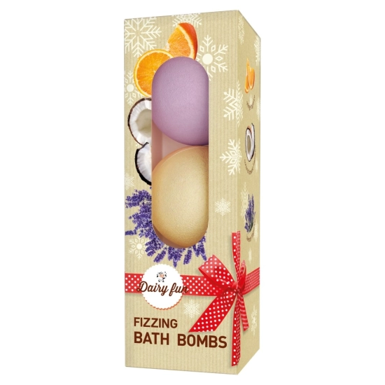 Dairy Fun Musujące Kule do kąpieli - orange,cocconut brownie,lavender  1op.(3x100g)