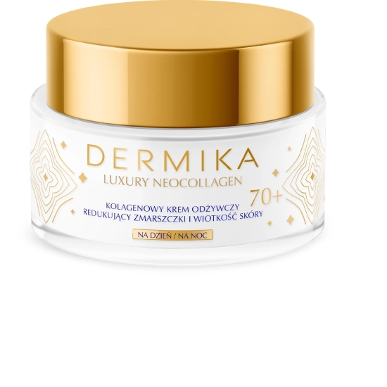 Dermika Luxury Neocollagen 70+ Kolagenowy Krem odżywczy redukujący zmarszczki i wiotkość skóry na dzień i noc  50ml