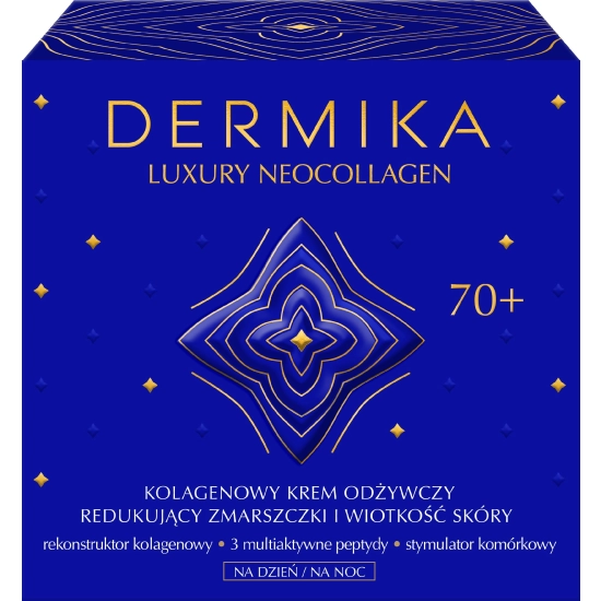 Dermika Luxury Neocollagen 70+ Kolagenowy Krem odżywczy redukujący zmarszczki i wiotkość skóry na dzień i noc  50ml
