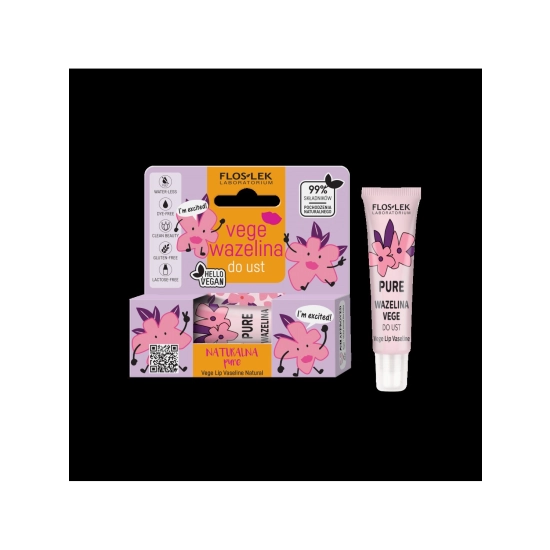 Floslek Lip Care Vege Wazelina do ust Pure - naturalna 10g