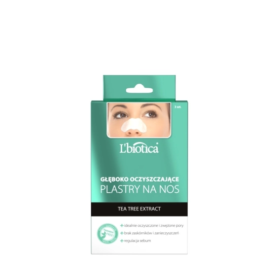L'BIOTICA Głeboko Oczyszczające Plastry na nos - Tea Tree Extract 1op.-3szt