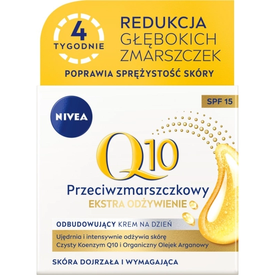 Nivea Q10 Przeciwzmarszczkowy Odbudowujący Krem na dzień SPF15 - Extra Odżywienie 50ml