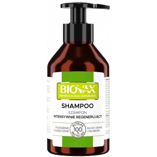L'BIOTICA Biovax Szampon intensywnie regenerujący -  Bambus+ Olej Avocado 200ml