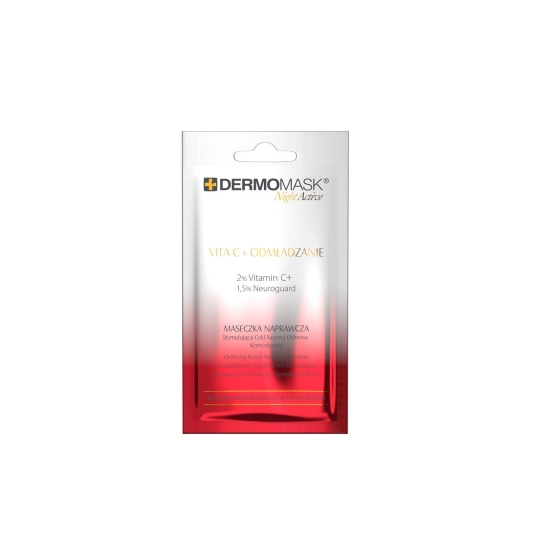 L'BIOTICA Dermomask Night Active Maseczka naprawcza na twarz - Vita C + Odmładzanie 12ml
