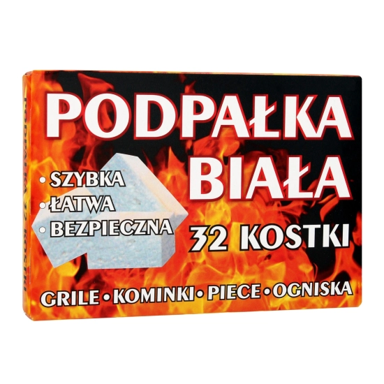 Podpałka biała do rozpalania grilla i kominka kostki 1 op.-32szt