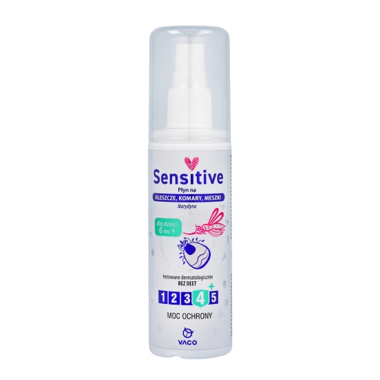 VACO Sensitive Płyn na kleszcze,komary,meszki - Ikarydyna 10% (od 6-go miesiąca życia) 80ml