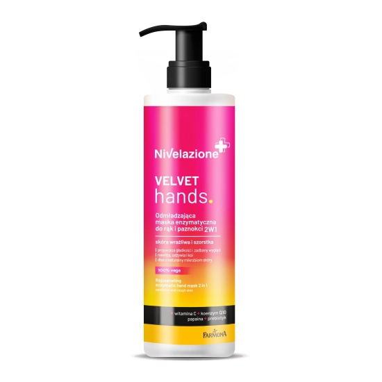 Farmona Nivelazione+ Odmładzająca Maska enzymatyczna do rąk i paznokci 2w1 Velvet Hands - skóra wrażliwa i szorstka 200ml