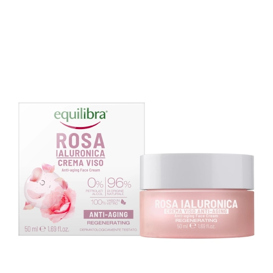 Equilibra Rosa Różany Krem przeciwstarzeniowy z kwasem hialuronowym 50ml