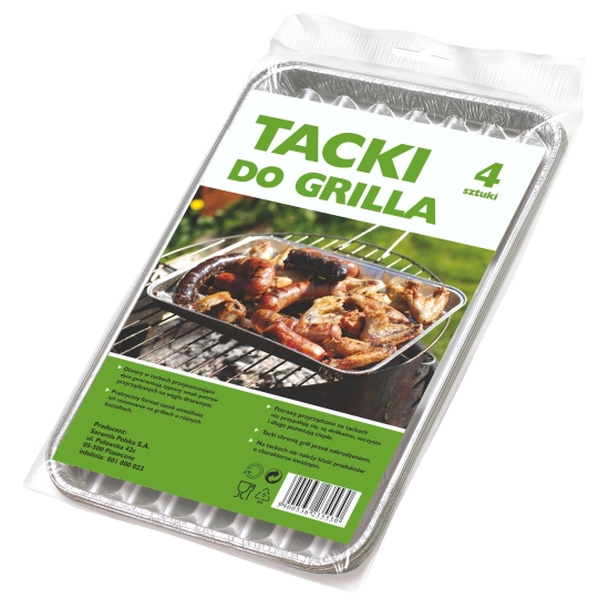 Sarantis Jan Niezbędny Grosik Tacki do grilla (duże) 1op-4szt