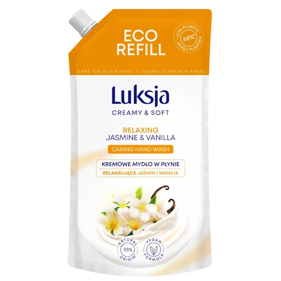 Luksja Creamy & Soft Relaksujące Kremowe Mydło w płynie Jaśmin i Wanilia 400ml - zapas