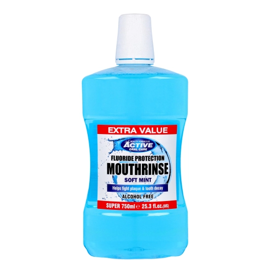 Beauty Formulas Active Oral Care Płyn do płukania jamy ustnej z fluorem Soft Mint - bez alkoholu 750ml