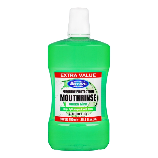 Beauty Formulas Active Oral Care Płyn do płukania jamy ustnej z fluorem Green Mint - bez alkoholu 750ml