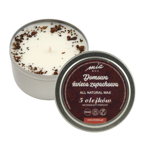 MIA BOX Domowa Świeca zapachowa 5 olejków - RELAKSACYJNA 160g