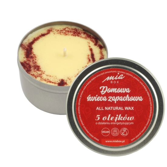 MIA BOX Domowa Świeca zapachowa 5 olejków - ENERGETYZUJĄCA 160g