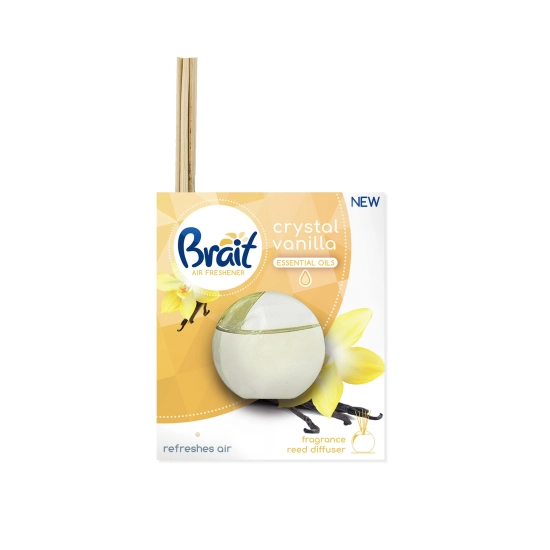 Brait Air Freshener Patyczki odświeżające + Płyn Crystal Vanilla 1op.(4 szt.+40ml)