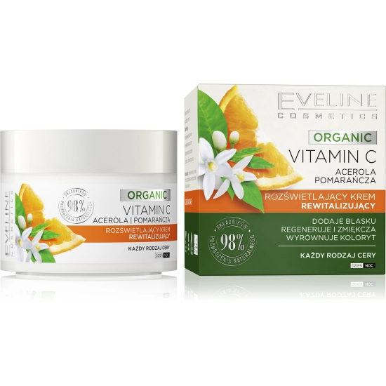 Eveline Organic Vitamin C Rozświetlający Krem rewitalizujący na dzień i noc - każdy rodzaj cery 50ml