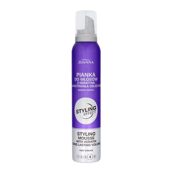 Joanna Styling Effect Pianka do włosów z keratyną Długotrwała Objętość - bardzo mocna 150ml