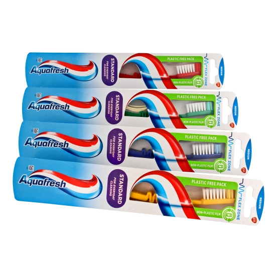 Aquafresh Szczoteczka do zębów Standard - medium 1szt - mix kolorów