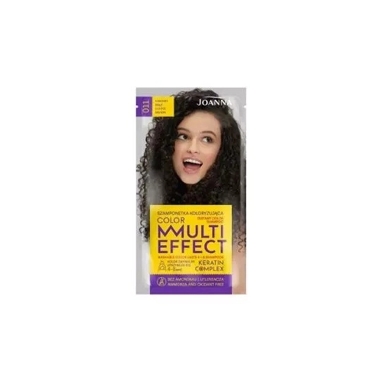 Joanna Multi Effect Color Keratin Complex Szamponetka nr 11 Kawowy Brąz  35g