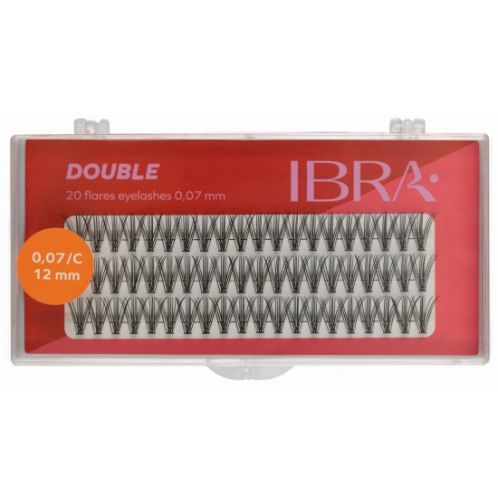IBRA Kępki rzęs DOUBLE 0.07-C-12 mm - 1op.