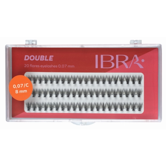 IBRA Kępki rzęs DOUBLE 0.07-C-8 mm - 1op.