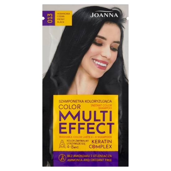 Joanna Multi Effect Color Keratin Complex Szamponetka nr 13 Hebanowa Czerń  35g