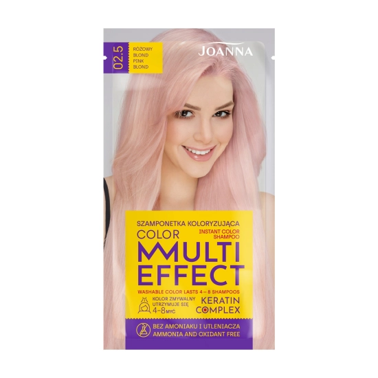 Joanna Multi Effect Color Keratin Complex Szamponetka 02.5 - Różowy Blond  35g