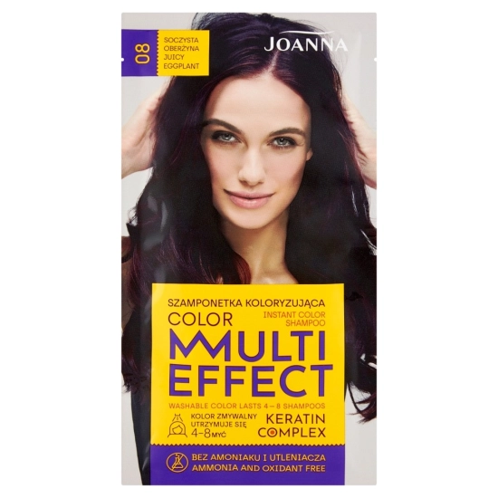 Joanna Multi Effect Color Keratin Complex Szamponetka - 08 Soczysta Oberżyna  35g