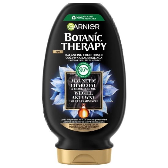 Garnier Botanic Therapy Balansująca Odżywka do przetłuszczających się włosów i suchej skóry głowy z węglem aktywnym 200ml