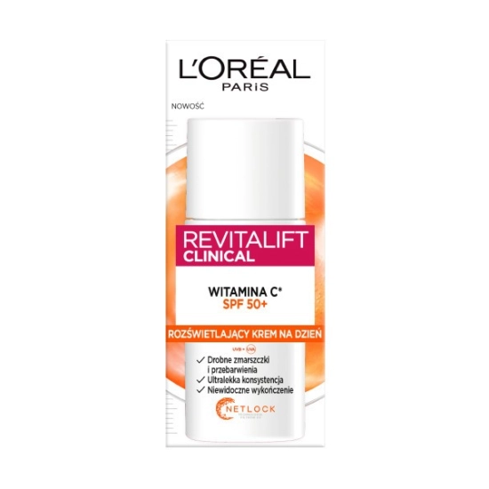 Loreal REVITALIFT CLINICAL Witamina C* Rozświetlający Krem na dzień SPF50+  50ml