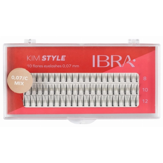 IBRA Kępki rzęs KIM STYLE 0.07/C - Mix (8,10,12mm) 1op.