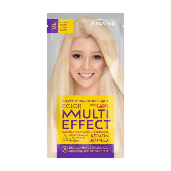 Joanna Multi Effect Color Keratin Complex Szamponetka - 01 Piaskowy Blond  35g