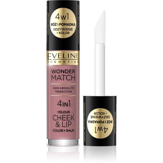 Eveline Wonder Match Róż i Pomadka w płynie 4w1 nr 02  4.5ml