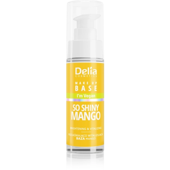 Delia Cosmetics Wegańska Rozjaśniająco-Witalizująca Baza pod makijaż So Shiny Mango  30ml