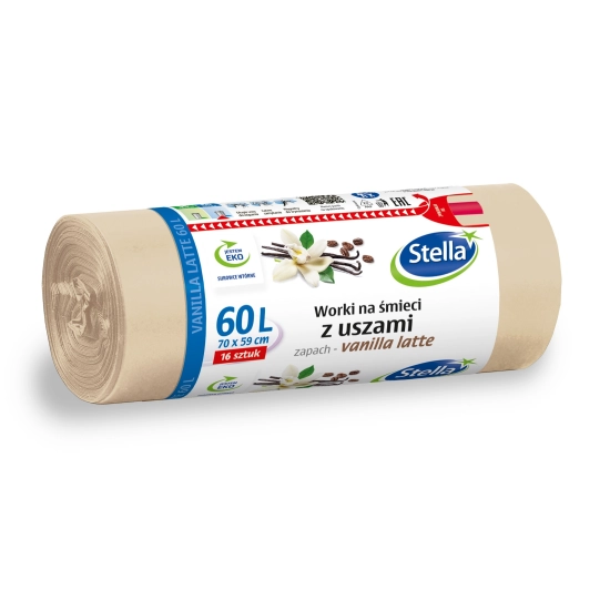 STELLA Worki na śmieci z uszami VANILLA LATTE 60L  1op.-16szt
